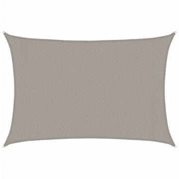 Vidaxl Senčno jadro 160 g/m² pravokotno svetlo sivo 3x4,5 m HDPE