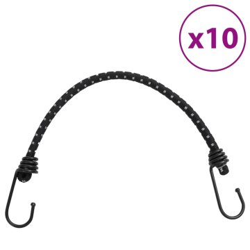 Vidaxl Bungee vrv z odsevnimi trakovi in kavlji 10 kosov 46 cm