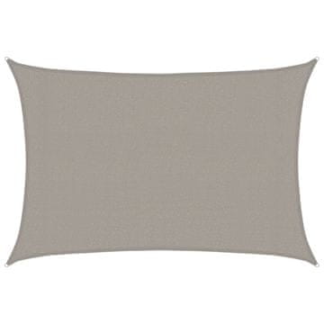 Vidaxl Senčno jadro 160 g/m² pravokotno svetlo sivo 3x4 m HDPE