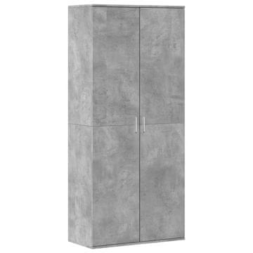 Vidaxl Omara za čevlje betonsko siva 80x39x178 cm iverna plošča