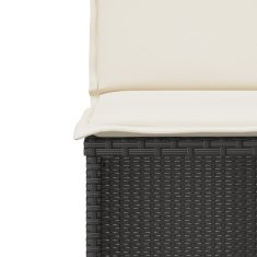 Vidaxl Bistro garnitura 3-delna z blazinami črn poli ratan