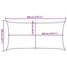 Vidaxl Senčno jadro 160 g/m² oranžno 2x4 m HDPE