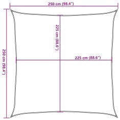 Vidaxl Senčno jadro 160 g/m² belo 2,5x2,5 m HDPE