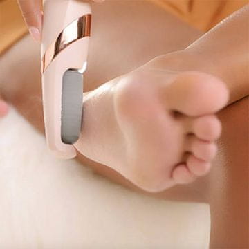 Netscroll Eleganten električni odstranjevalec trde kože na peti, brusilec trde kože, električna pilica za stopala, brusilnik za pete je kompakten in majhen, USB polnjenje, vgrajena svetilka, Heely