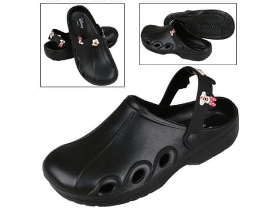 Disney Črni ženski croksi/čevlji z motivom Minnie in Mickey Mouse Disney