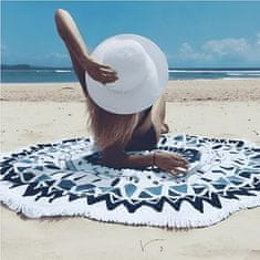 VIVVA® Okrogla brisača, Brisača za plažo, Odeja za piknik (Mandala, 150 cm) | CUBALINKA