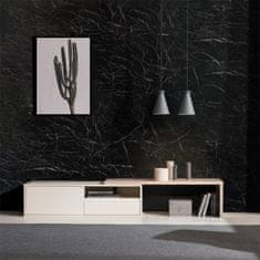 Netscroll Elegantna marmorna lepilna folija za kuhinjo in pohištvo, samolepilna folija z vzorcem marmorja, vodoodporna in trpežna lepilna folija za pulte, kopalnice in pohištvo, MarbleWallpaper, črna