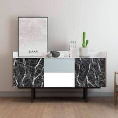 Netscroll Elegantna marmorna lepilna folija za kuhinjo in pohištvo, samolepilna folija z vzorcem marmorja, vodoodporna in trpežna lepilna folija za pulte, kopalnice in pohištvo, MarbleWallpaper, črna
