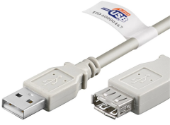 Goobay podajševalni kabel, USB 2.0 (M) / USB 2.0 (Ž), Hi-Speed, 5m, bel (68916)