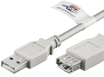 Goobay podajševalni kabel, USB 2.0 (M) / USB 2.0 (Ž), Hi-Speed, 5m, bel (68916)