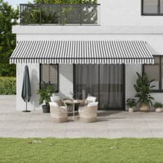 shumee Avtomatsko zložljiva tenda z LED antracit in bela 600x350 cm
