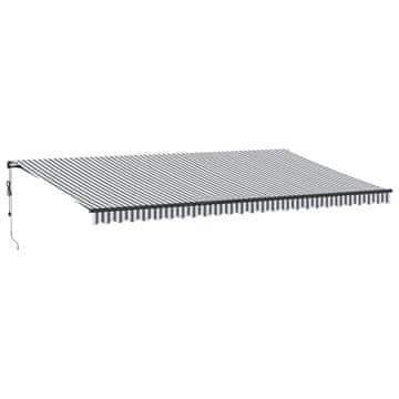 Vidaxl Avtomatsko zložljiva tenda z LED antracit in bela 600x300 cm