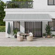 shumee Ročno zložljiva tenda z LED antracit in bela 600x350 cm