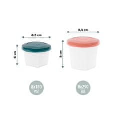 Babymoov Posodice za shranjevanje hrane Babybols, 8x 250 ml + 8x 180 ml