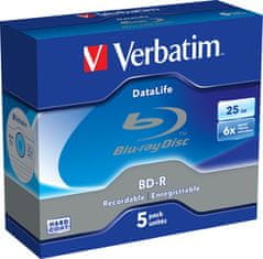 Verbatim BD-R SL (6x, 25 GB), NON-ID, 5 kosov/paket