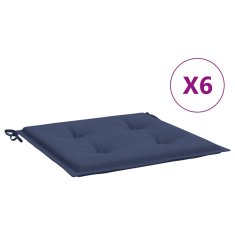 Vidaxl Blazine za kavč iz palet 6 kosa mornarsko modre 50x50x4 cm