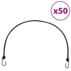 Vidaxl Bungee vrv z odsevnimi trakovi in kavlji 50 kosov 100 cm