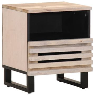 Vidaxl vidaXL Nočna omarica 40x34x46 cm beljen mangov les