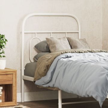 Vidaxl vidaXL Kovinsko vzglavje postelje belo 75 cm