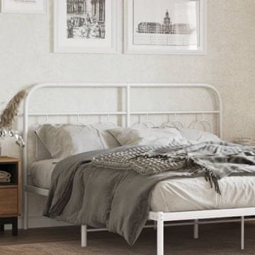 Vidaxl vidaXL Kovinsko vzglavje postelje belo 137 cm