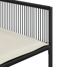 Vidaxl Vrtna jedilna garnitura 13-delna z blazinami črn poli ratan