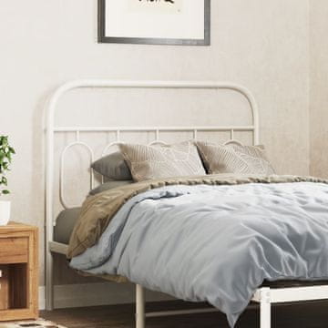 Vidaxl vidaXL Kovinsko vzglavje, belo, 100 cm