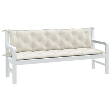 Vidaxl vidaXL Blazine za vrtno klop, 2 kosa, krem melanž, 180x50x7 cm