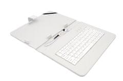 Airen AiTab Usnjeno ohišje 4 s tipkovnico USB 10" BELO (CZ/SK/DE/UK/US... postavitev)
