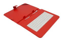 Airen AiTab Usnjeno ohišje 4 s tipkovnico USB 10" RED (CZ/SK/DE/UK/US... postavitev)