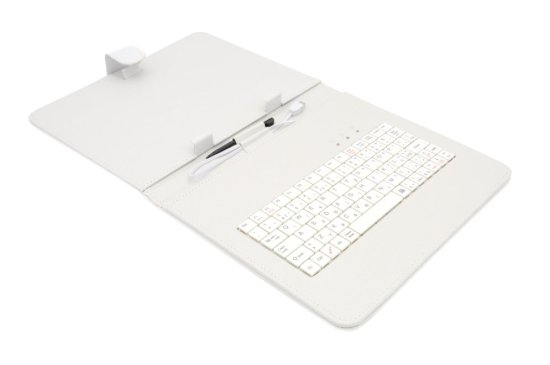 Airen AiTab usnjeni etui 3 s tipkovnico USB 9,7" BELI (CZ/SK/DE/UK/US... postavitev)