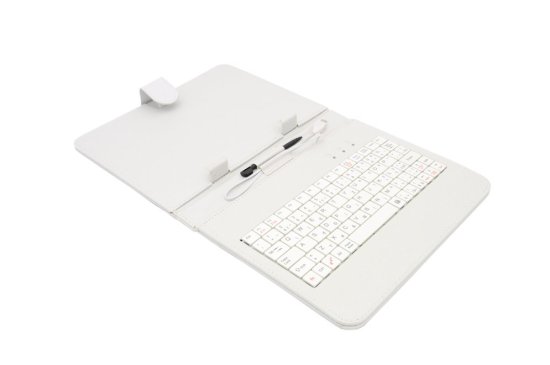 Airen A AiTab AiTab Usnjeni etui 2 s tipkovnico USB 8" BELI (CZ/SK/DE/UK/US... postavitev)