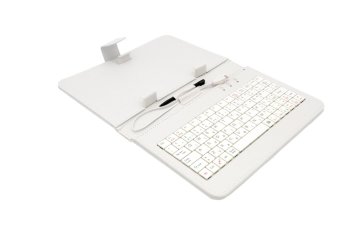 Airen AiTab usnjeno ohišje 1 s tipkovnico USB 7" BELO (CZ/SK/DE/UK/US... postavitev)