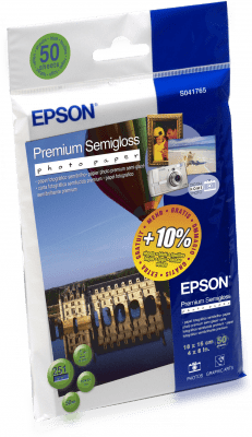 Epson Premium Semigloss Photo Paper, 100x150 mm, 50x