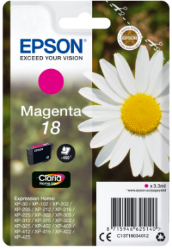 Epson Singlepack Magenta 18 Claria Home črnilo C13T18034012