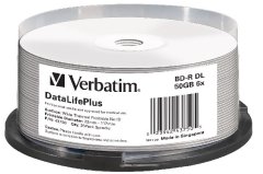 Verbatim BD-R DL DataLifePlus 50 GB, 6x, tiskljiv, vreteno 25 kosov