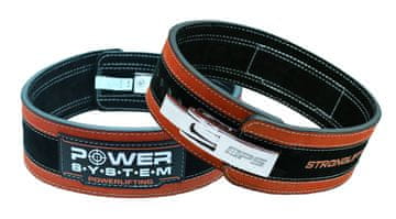 POWER SYSTEM Stronglift pas + kovinska sponka rdeča S/M