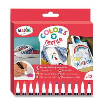 Aladine Marker Textile Colors - 12 barv