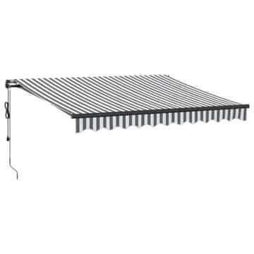 Vidaxl Avtomatsko zložljiva tenda z LED antracit in bela 300x250 cm