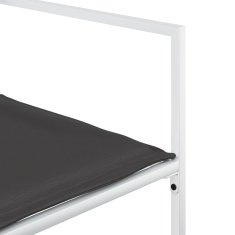 Vidaxl Vrtna jedilna garnitura 11-delna z blazinami bel tekstilen