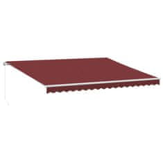 Vidaxl Ročna tenda 4,5 x 3,5 m Burgundija 100% poliester