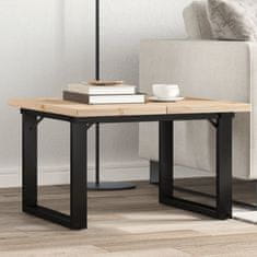 Vidaxl Klubska mizica O okvir 70x70x40,5 cm trdna borovina jeklo