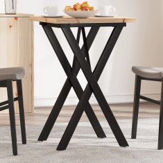 shumee Jedilna miza X okvir 50x50x75.5 cm trdna borovina lito železo
