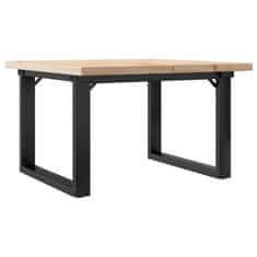 Vidaxl Klubska mizica O okvir 70x70x40,5 cm trdna borovina jeklo