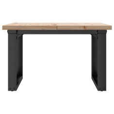 Vidaxl Klubska mizica O okvir 70x70x40,5 cm trdna borovina jeklo