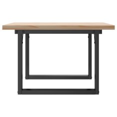 Vidaxl Klubska mizica O okvir 70x70x40,5 cm trdna borovina jeklo