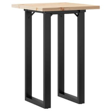 Vidaxl Jedilna miza O okvir 50x50x75,5 cm trdna borovina jeklo