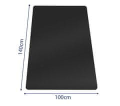 Ljubki dom Črna plastična podloga za pod stol 100 x 140 cm