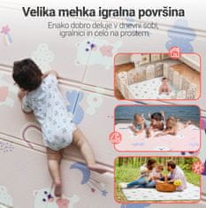 MIKMEL Otroška igralna podloga iz pene zloženka, nepremočljiva, reverzibilna preproga Roza/Zvezde 180x150x1 cm