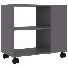 Vidaxl Stranska mizica siva 70x35x55 cm konstruiran les
