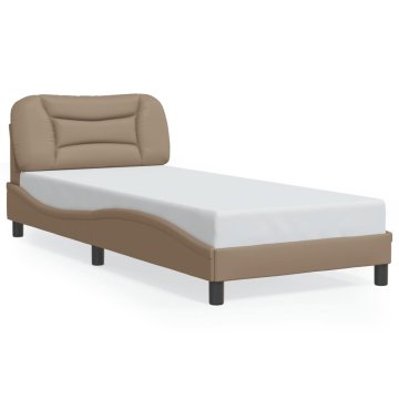 Vidaxl Posteljni okvir brez vzmetnice Hvar kapučino 90x200 cm umetno usnje